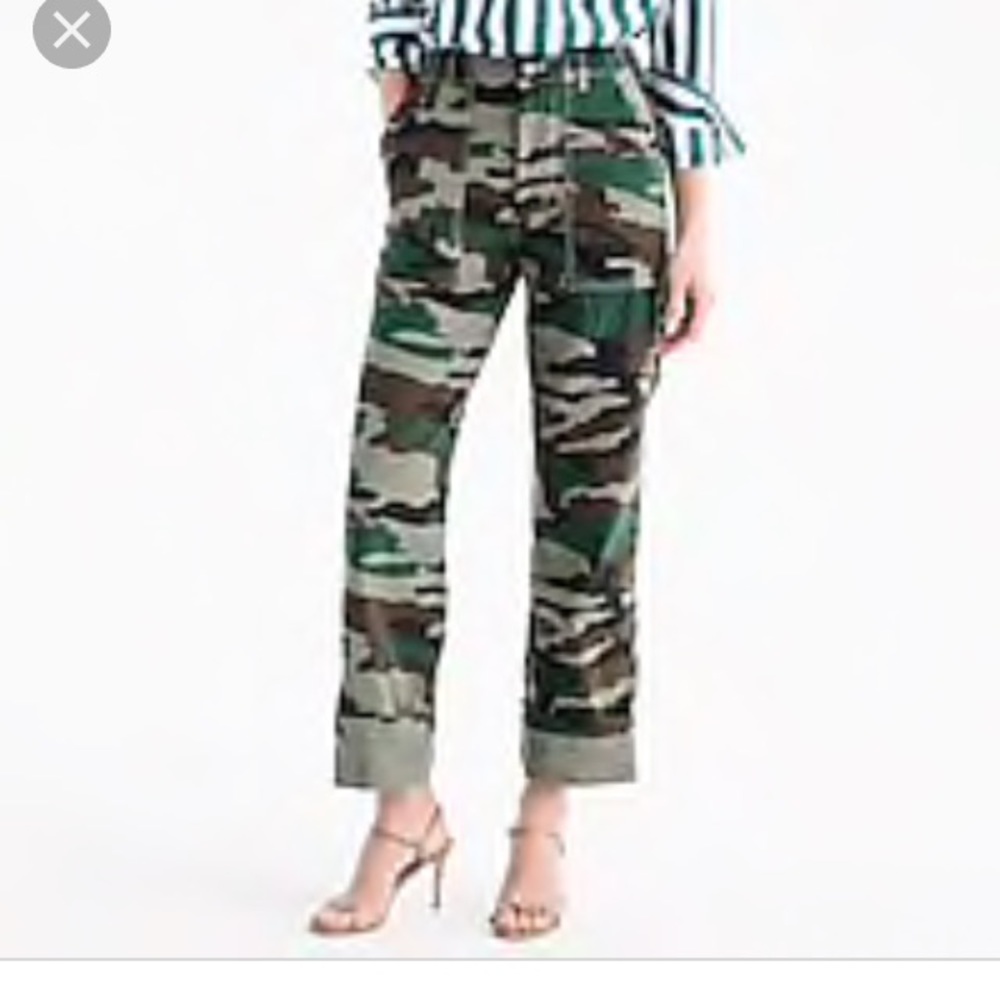 J Crew Camouflage Foundry Pants Size 10 NWT